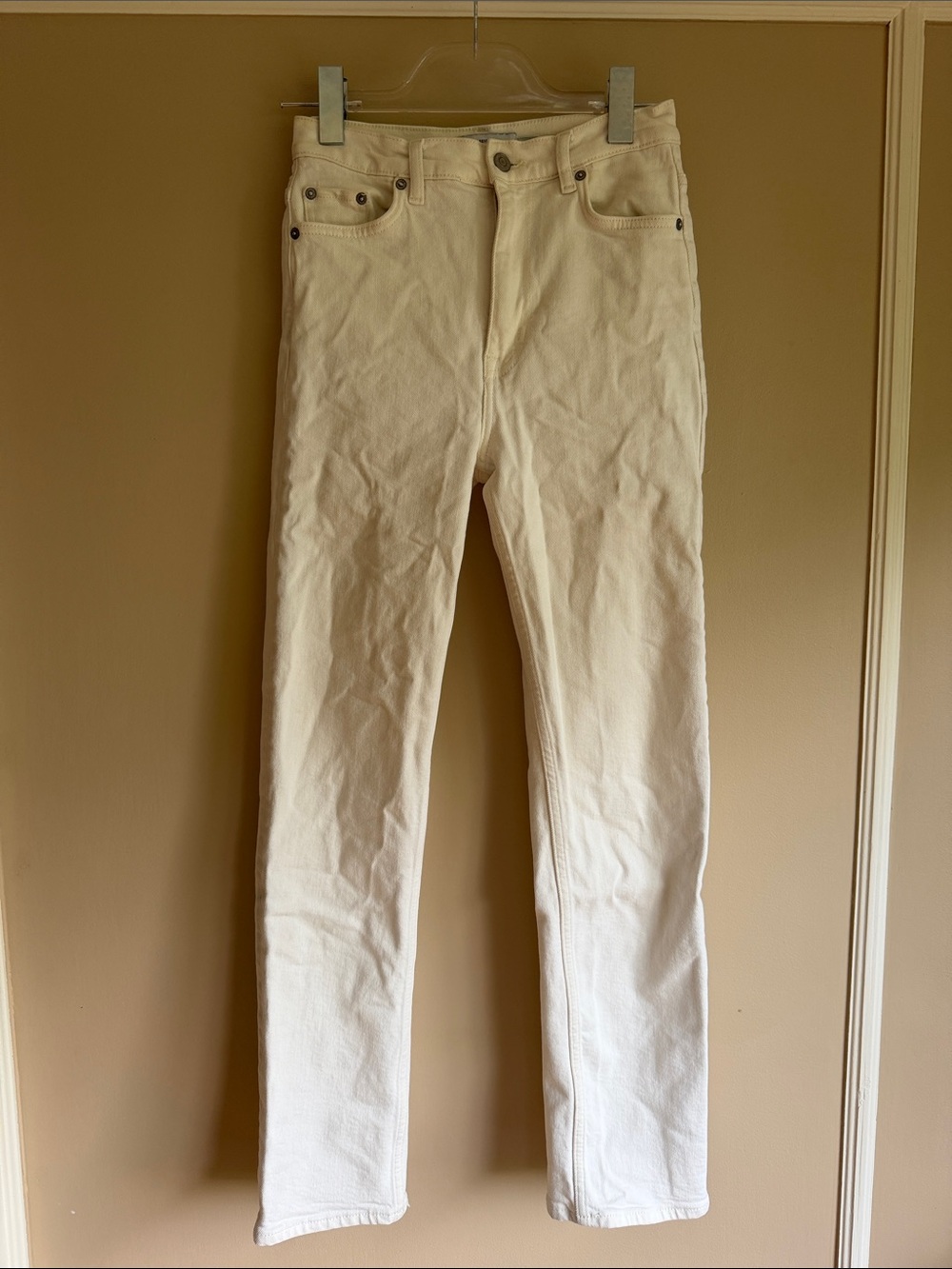 & other stories white straight leg jeans